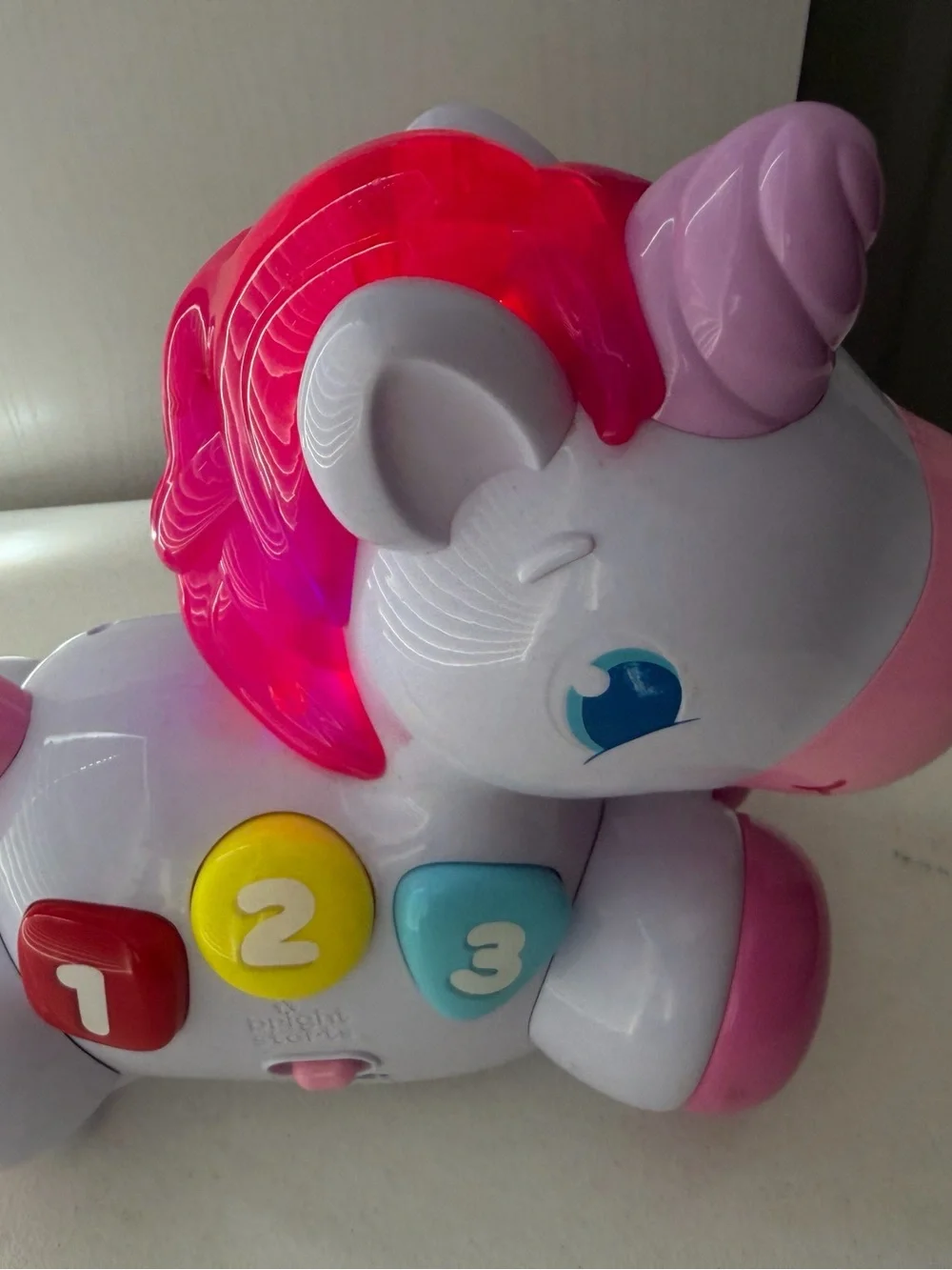 Bright Starts Rock & Glow Unicorn Musical Learning Toy Pink Crawling Babies